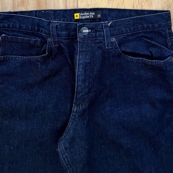 ANALOG MEDIAN JEANS MEN’S sz 33W 33L Regular Fit Dark Wash Straight Leg - Picture 2 of 12
